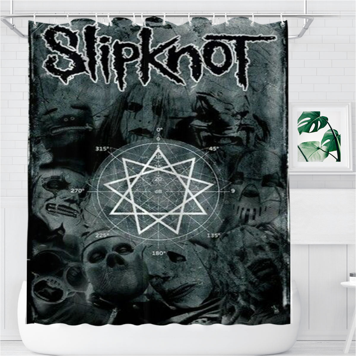 Slipknot Logo Poster Bathroom Shower Curtain Fabric Waterproof | 66 X 72 Inch