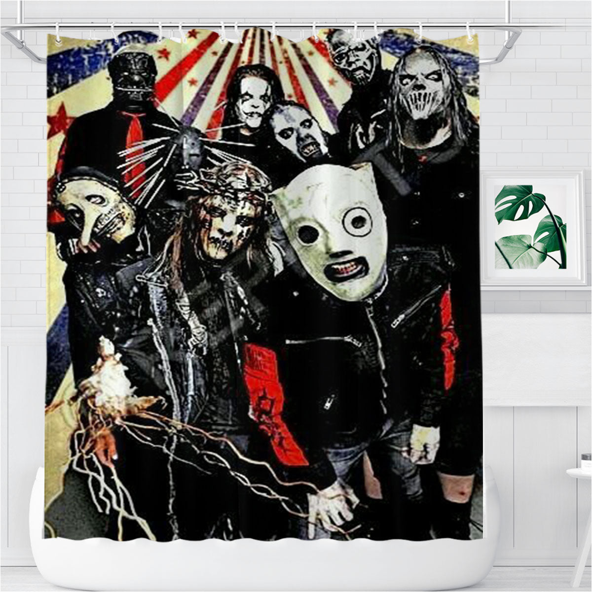 Slipknot Poster Bathroom Shower Curtain Fabric Waterproof | 66 X 72 Inch