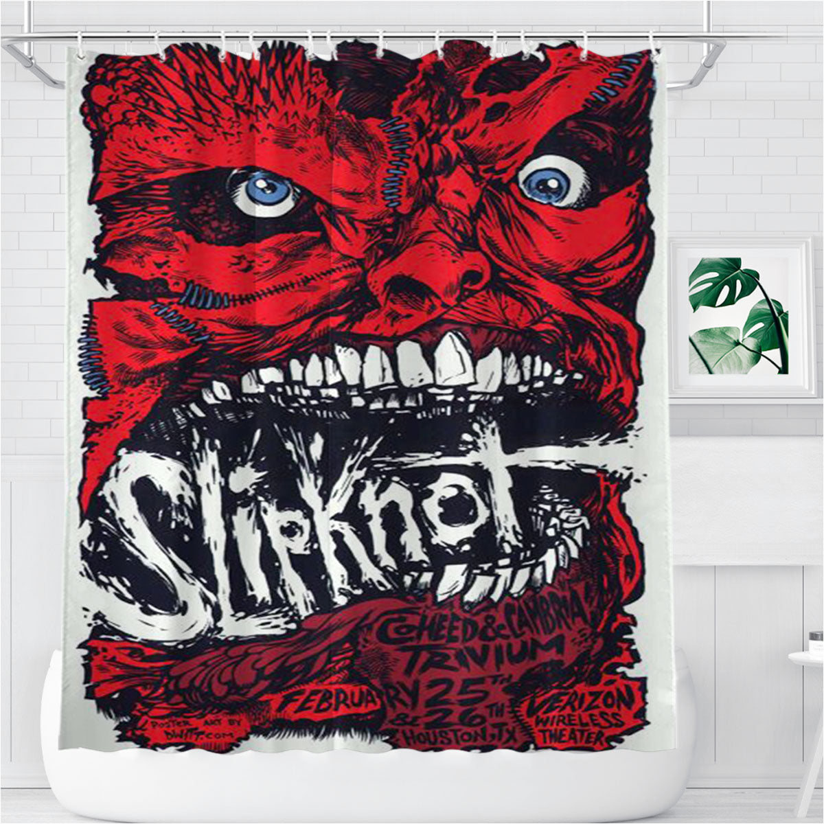 Slipknot Trivium Bathroom Shower Curtain Fabric Waterproof | 66 X 72 Inch