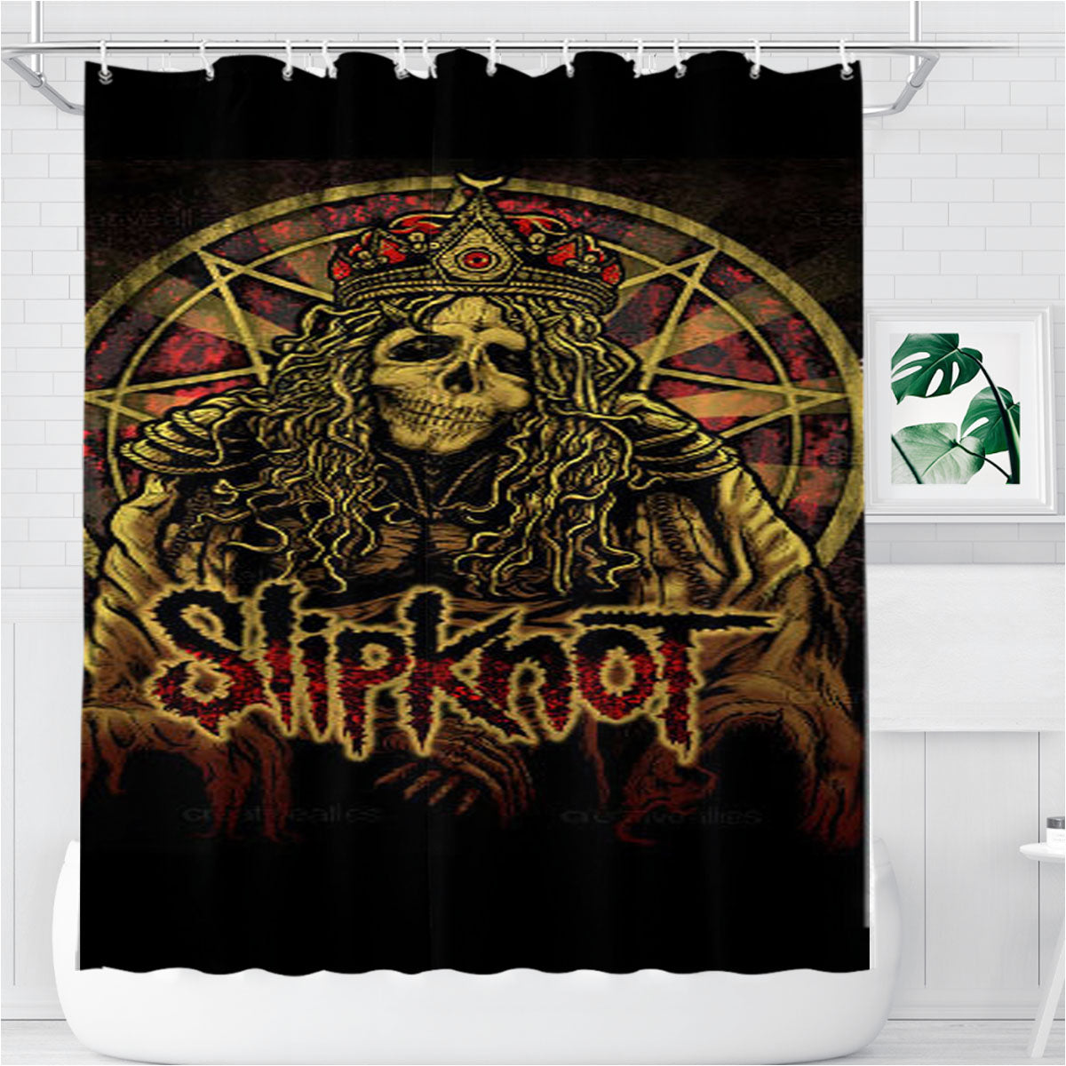 Slipknot Wallpaper Bathroom Shower Curtain Fabric Waterproof | 66 X 72 Inch