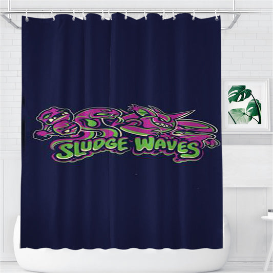 Sludge Waves Bathroom Shower Curtain Fabric Waterproof | 66 X 72 Inch
