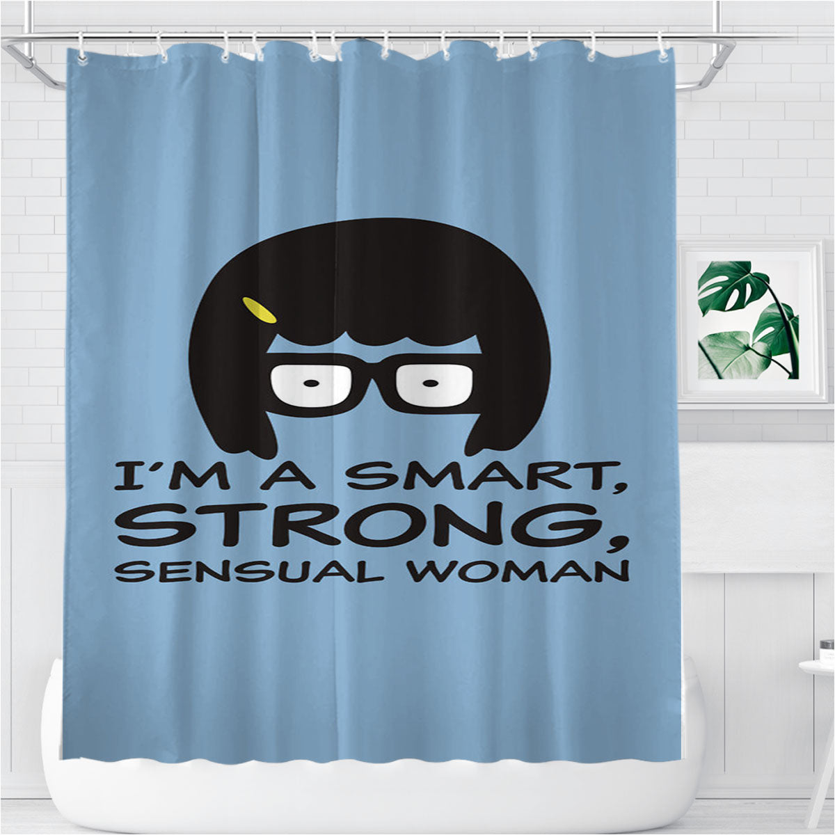 Smart Strong Sensual Tina Belcher Bathroom Shower Curtain Fabric Waterproof | 66 X 72 Inch