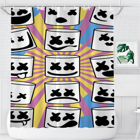 Personalized Smile Marshmellow Many Style Pattern Shower Curtain Farmhouse Bathroom Decor