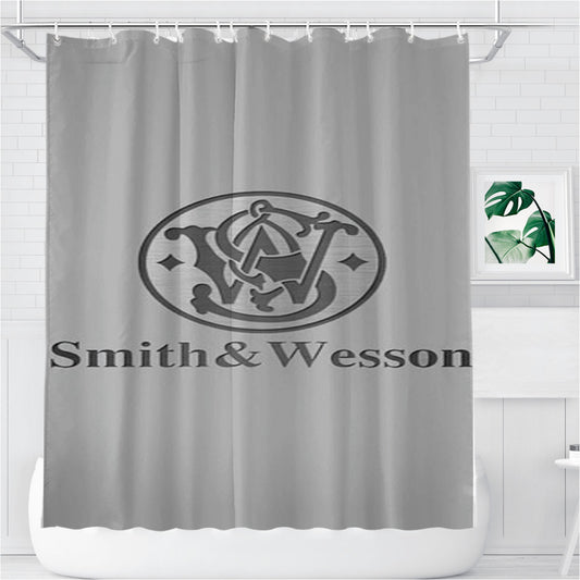 Personalized Smith And Wesson Art Shower Curtain Farmhouse Bathroom Decor