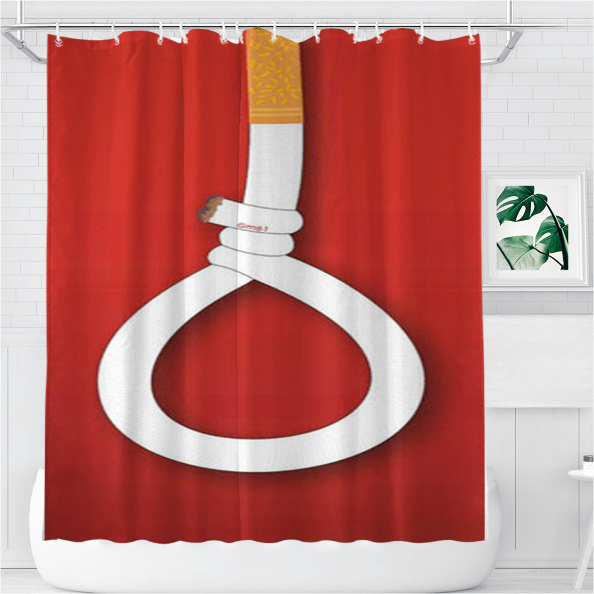 Smoking Equals Death Bathroom Shower Curtain Fabric Waterproof | 66 X 72 Inch
