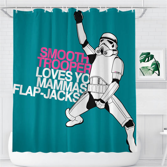 Smooth Trooper Quote Bathroom Shower Curtain Fabric Waterproof | 66 X 72 Inch