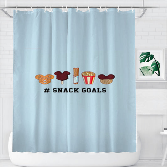 Personalized Snack Goals Shower Curtain Farmhouse Bathroom Decor