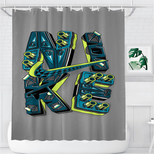 Personalized Sneaker Hypebeast Nike Typography Shower Curtain Farmhouse Bathroom Decor