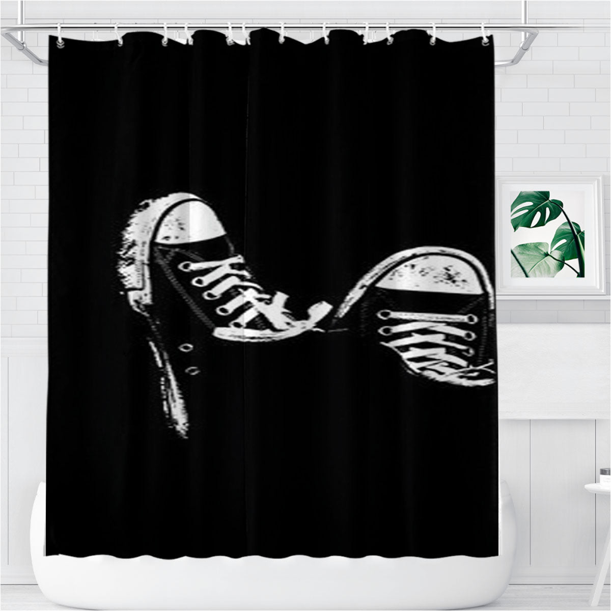 Sneakers Shoes Bathroom Shower Curtain Fabric Waterproof | 66 X 72 Inch