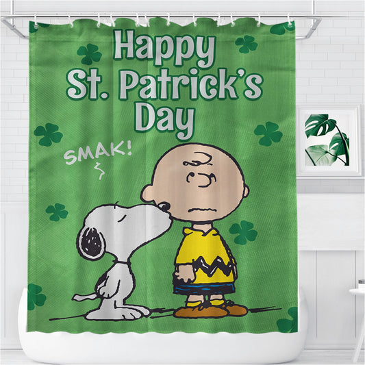Snoopy And Charlie Brown St Bathroom Shower Curtain Fabric Waterproof