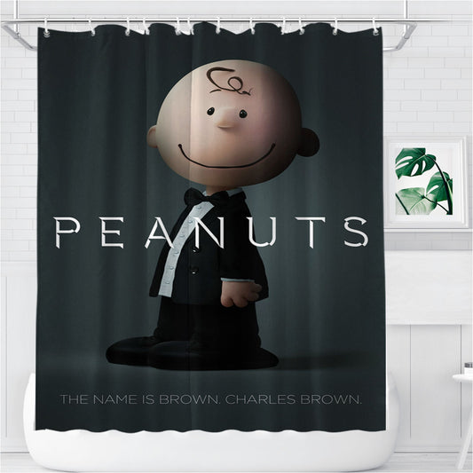 Snoopy And Charlie Brown The Peanuts Bathroom Shower Curtain Fabric Waterproof | 66 X 72 Inch