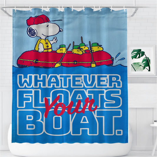 Personalized Snoopy And Woodstock Summer Shower Curtain Farmhouse Bathroom Decor