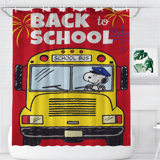 Personalized Snoopy Back To School 2 Shower Curtain Farmhouse Bathroom Decor