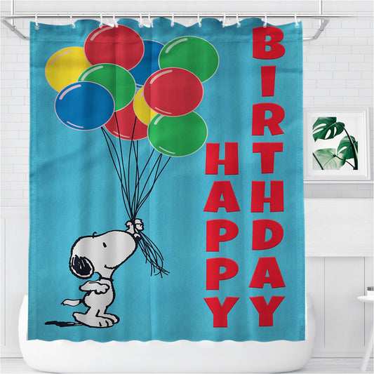Personalized Snoopy Birthday 2 Shower Curtain Farmhouse Bathroom Decor