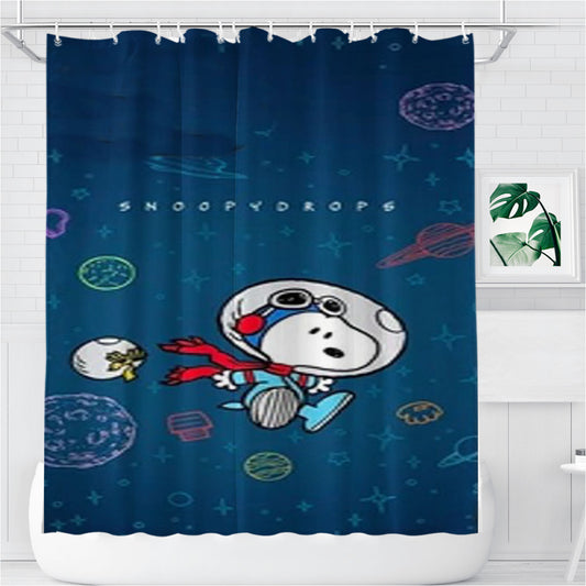 Personalized Snoopy Drops Shower Curtain Farmhouse Bathroom Decor