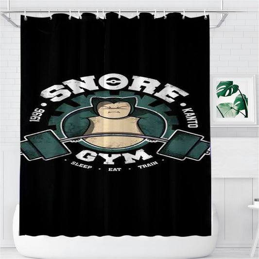 Snore Gym Bathroom Shower Curtain Fabric Waterproof | 66 X 72 Inch