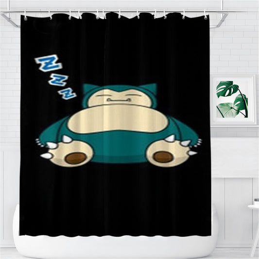 Personalized Snorlax Shower Curtain Farmhouse Bathroom Decor