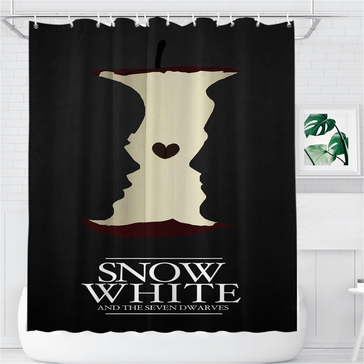 Snow White Cover Poster Design Bathroom Shower Curtain Fabric Waterproof | 66 X 72 Inch