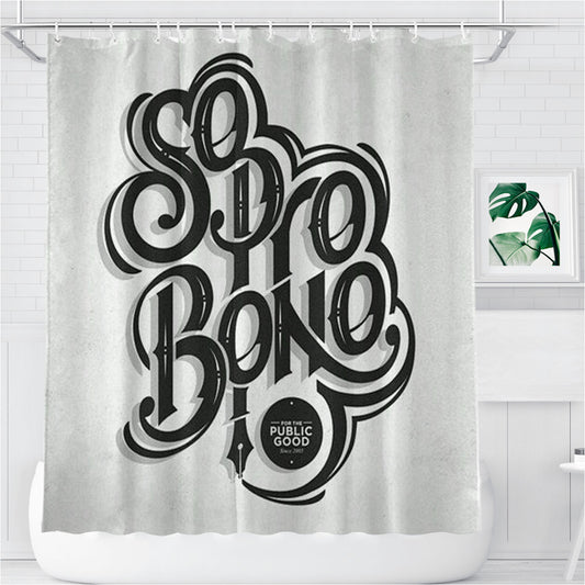 So Pro Bono Public Good Bathroom Shower Curtain Fabric Waterproof | 66 X 72 Inch