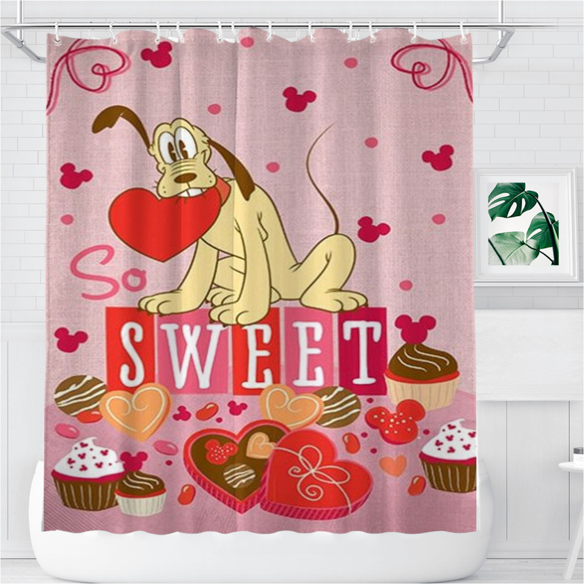 So Sweet Pluto Bathroom Shower Curtain Fabric Waterproof | 66 X 72 Inch