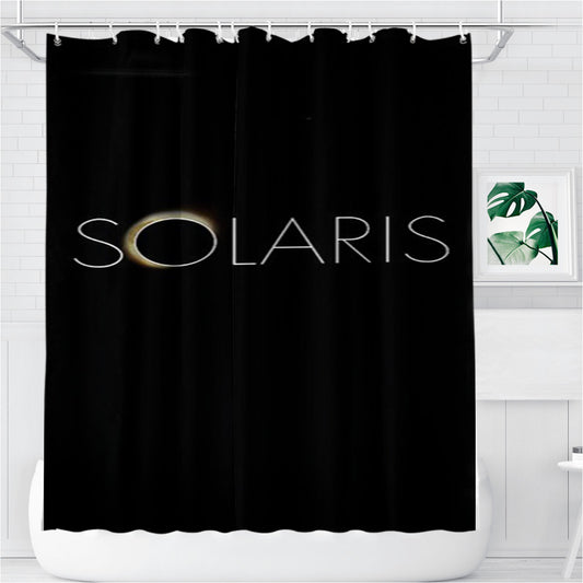 Personalized Solaris 197 Movie Logo Text Typography Shower Curtain Farmhouse Bathroom Decor