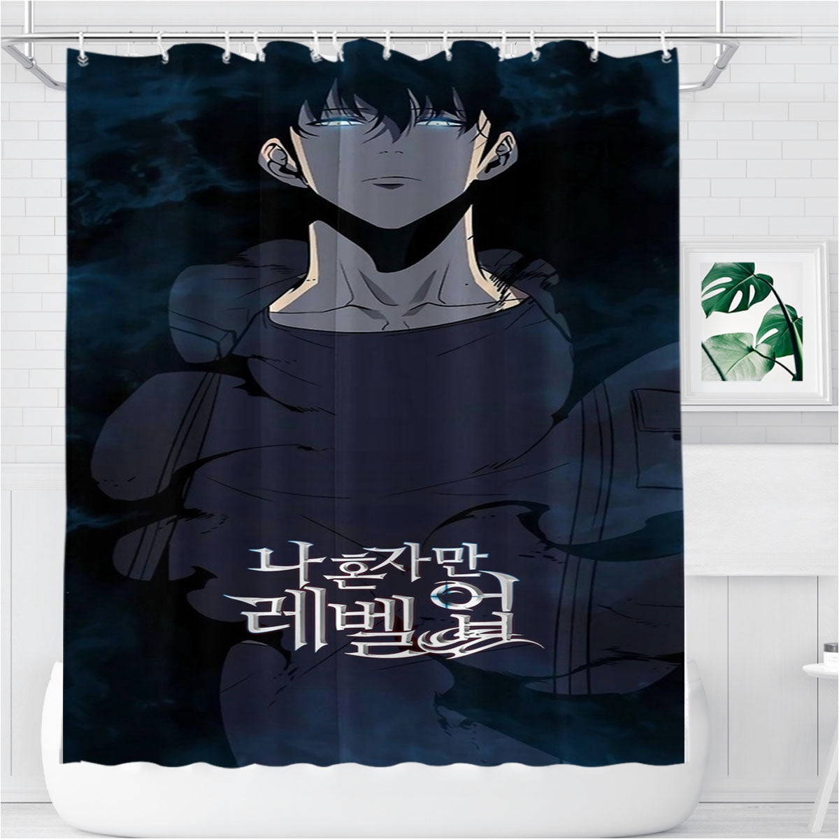 Solo Leveling Sung Jin Woo Bathroom Shower Curtain Fabric Waterproof | 66 X 72 Inch