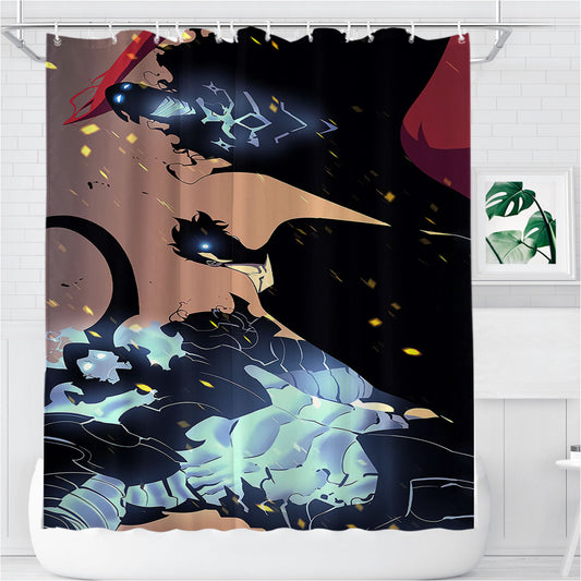 Personalized Solo Leveling Sung Jin Woo Igris Iron Shower Curtain Farmhouse Bathroom Decor