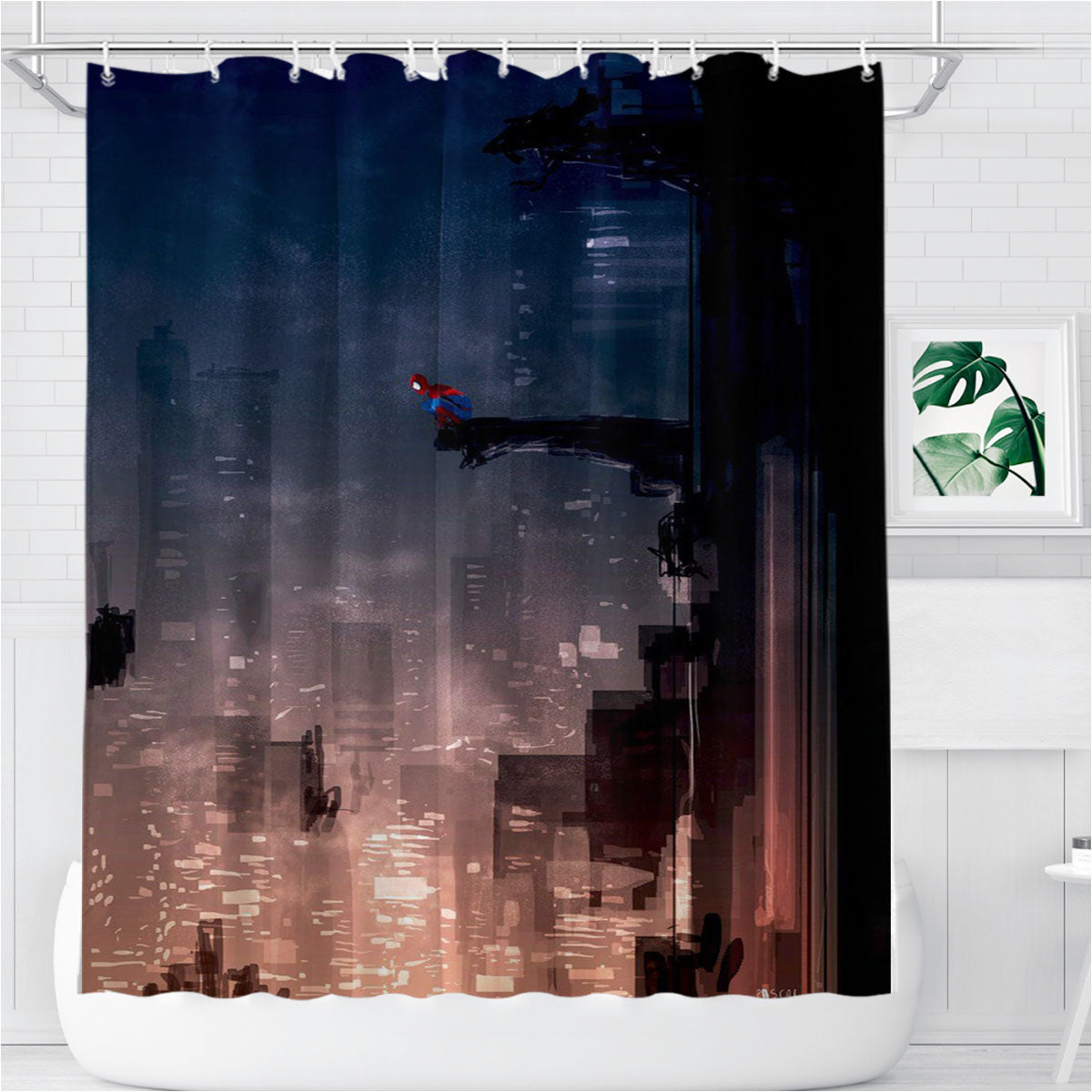 Some Awesome Spiderman Bathroom Shower Curtain Fabric Waterproof | 66 X 72 Inch