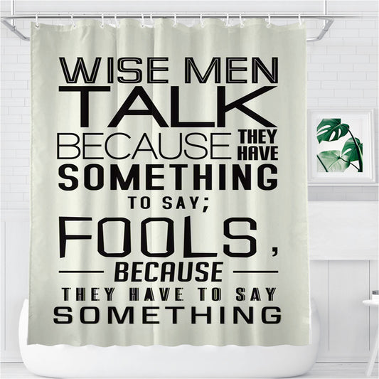 Personalized Something Quote White Shower Curtain Farmhouse Bathroom Decor