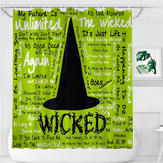 Personalized Song Of Wicked The Musical Green Lyrics Shower Curtain Farmhouse Bathroom Decor