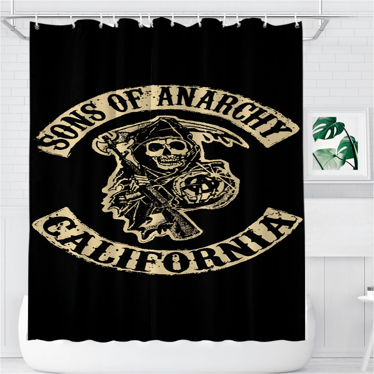 Sons Of Anarchy Bathroom Shower Curtain Fabric Waterproof | 66 X 72 Inch