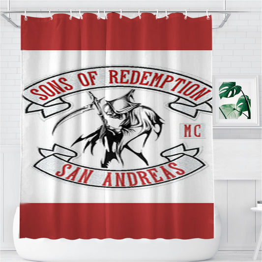 Sons Of Redemption San Andreas Bathroom Shower Curtain Fabric Waterproof | 66 X 72 Inch
