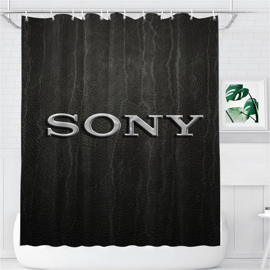 Sony Logo Black Action Bathroom Shower Curtain Fabric Waterproof | 66 X 72 Inch