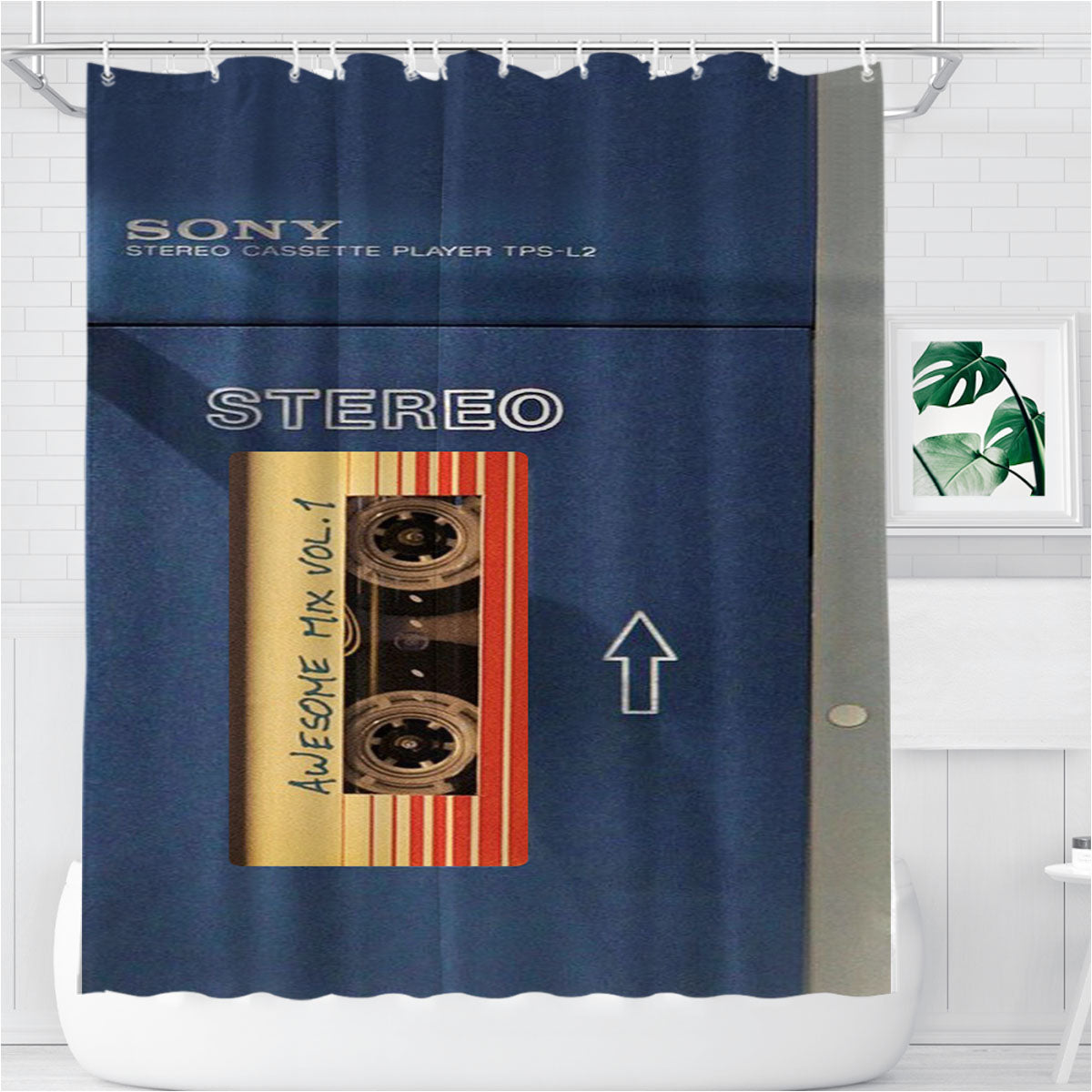 Sony Walkman 1979 Awesome Mix Star Lord Bathroom Shower Curtain Fabric Waterproof | 66 X 72 Inch