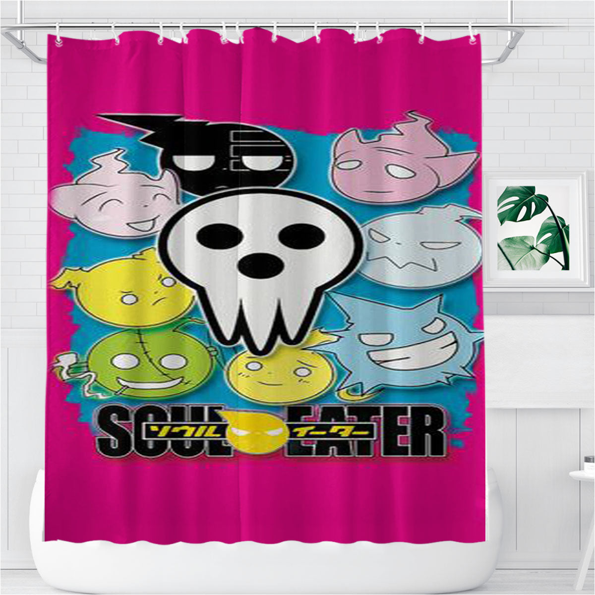 Soul Eater Funny Logo Bathroom Shower Curtain Fabric Waterproof | 66 X 72 Inch