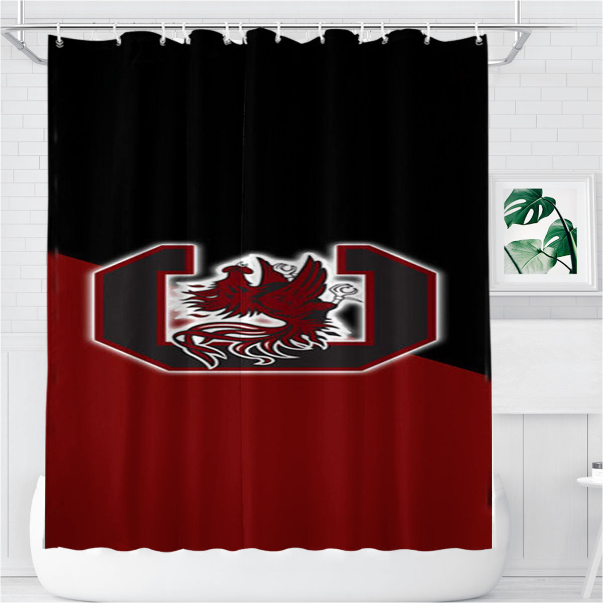 South Carolina Gamecocks Bathroom Shower Curtain Fabric Waterproof | 66 X 72 Inch