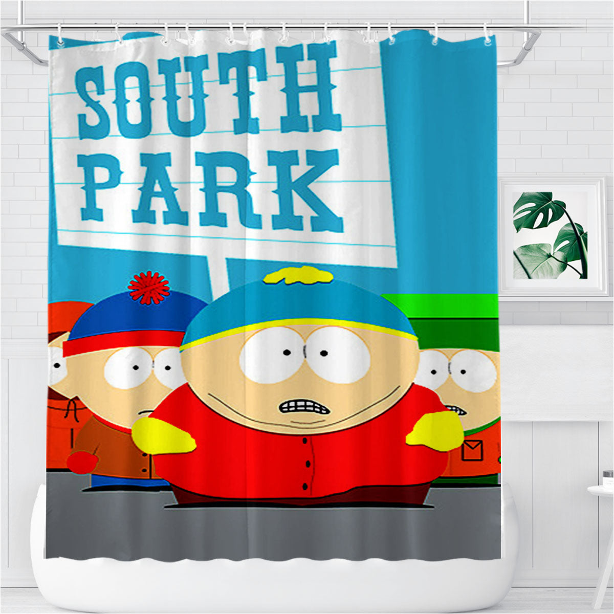South Park Bathroom Shower Curtain Fabric Waterproof | 66 X 72 Inch