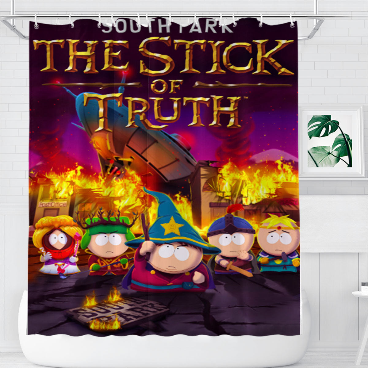 South Park The Stick Of Truth Bathroom Shower Curtain Fabric Waterproof | 66 X 72 Inch