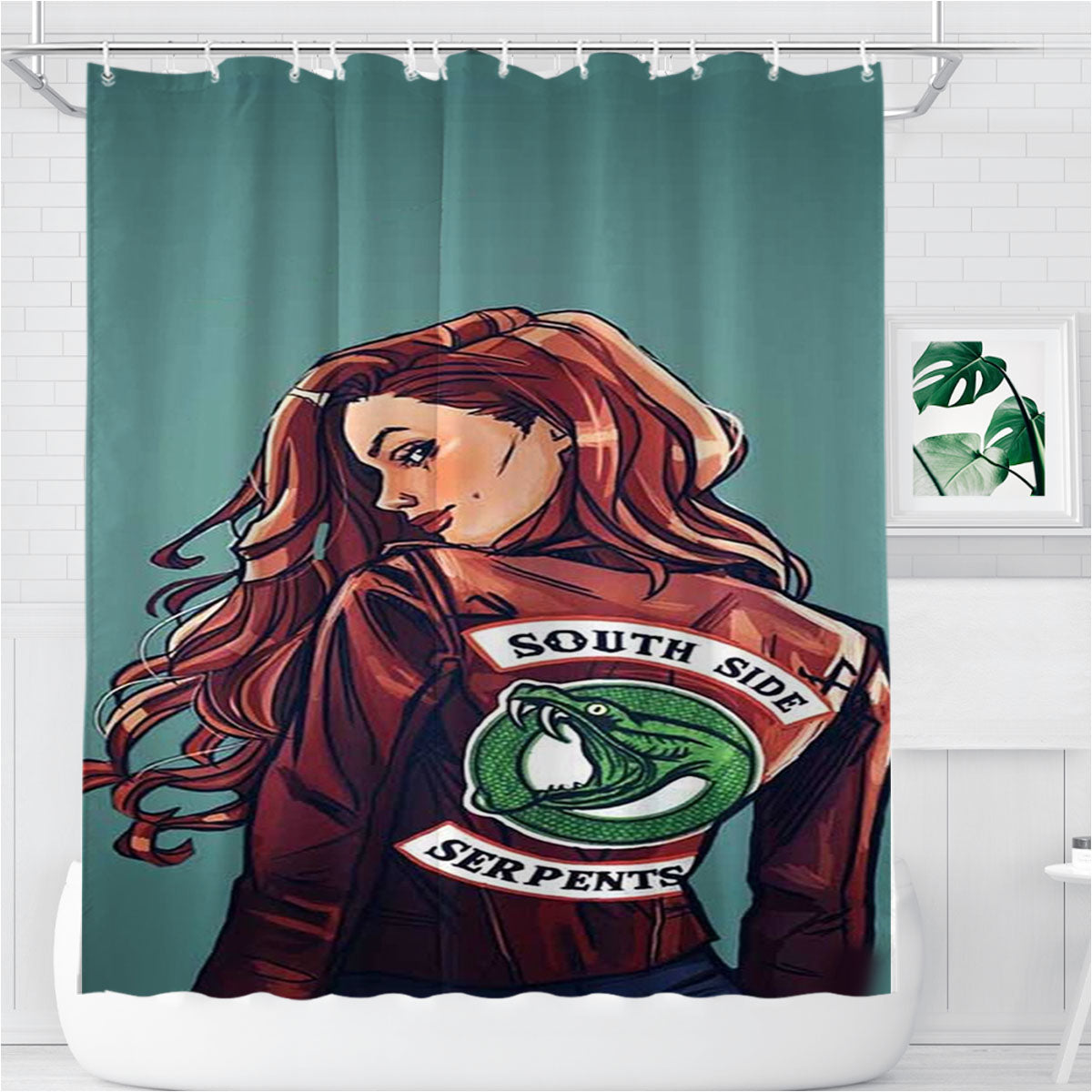 South Side Serpents Girl Bathroom Shower Curtain Fabric Waterproof | 66 X 72 Inch