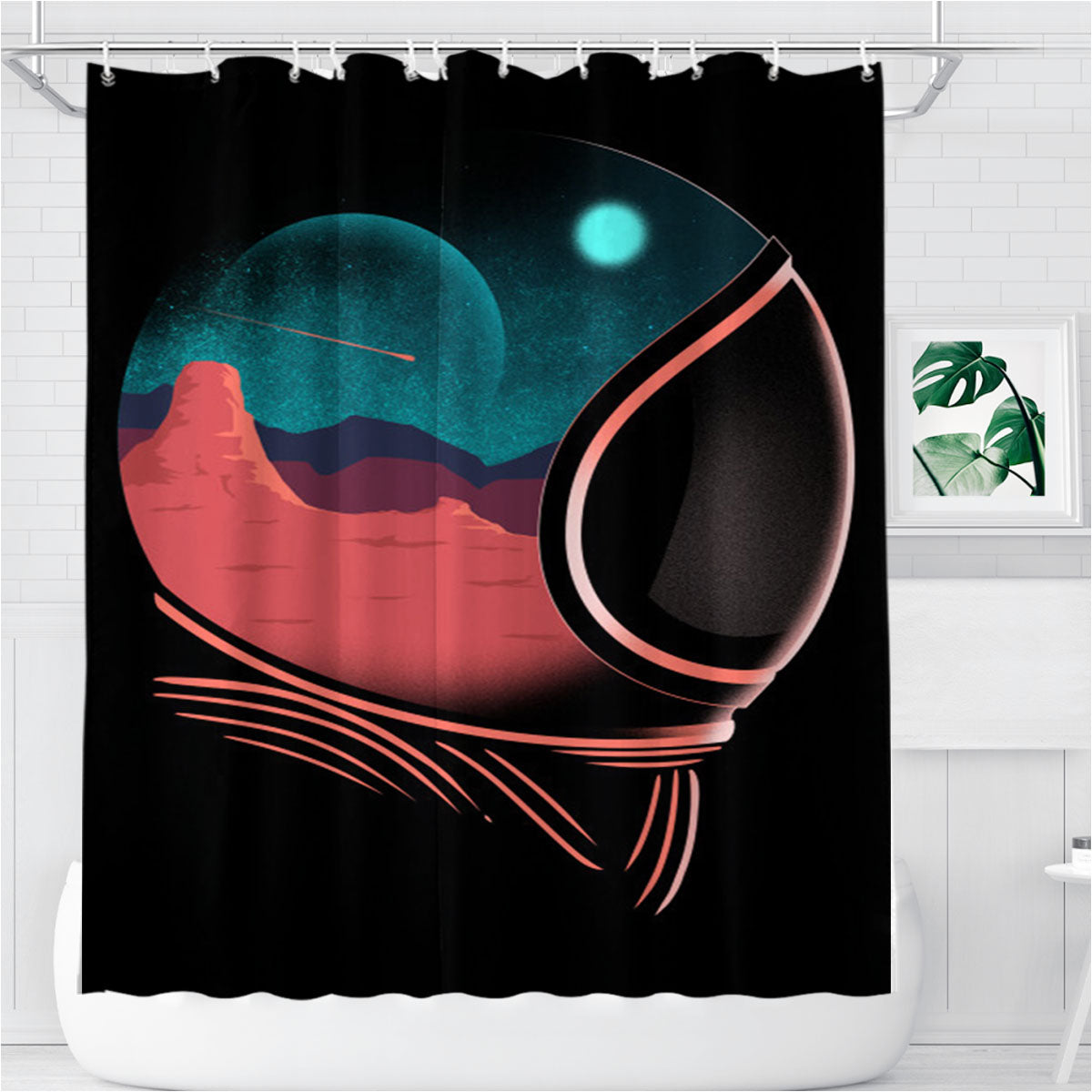 Space Adventure Bathroom Shower Curtain Fabric Waterproof | 66 X 72 Inch