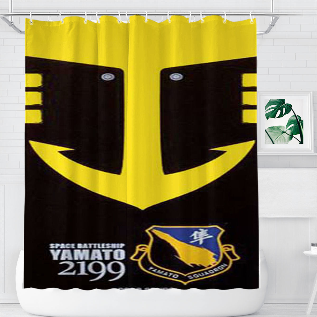 Space Battleship Yamato Symbol Bathroom Shower Curtain Fabric Waterproof | 66 X 72 Inch