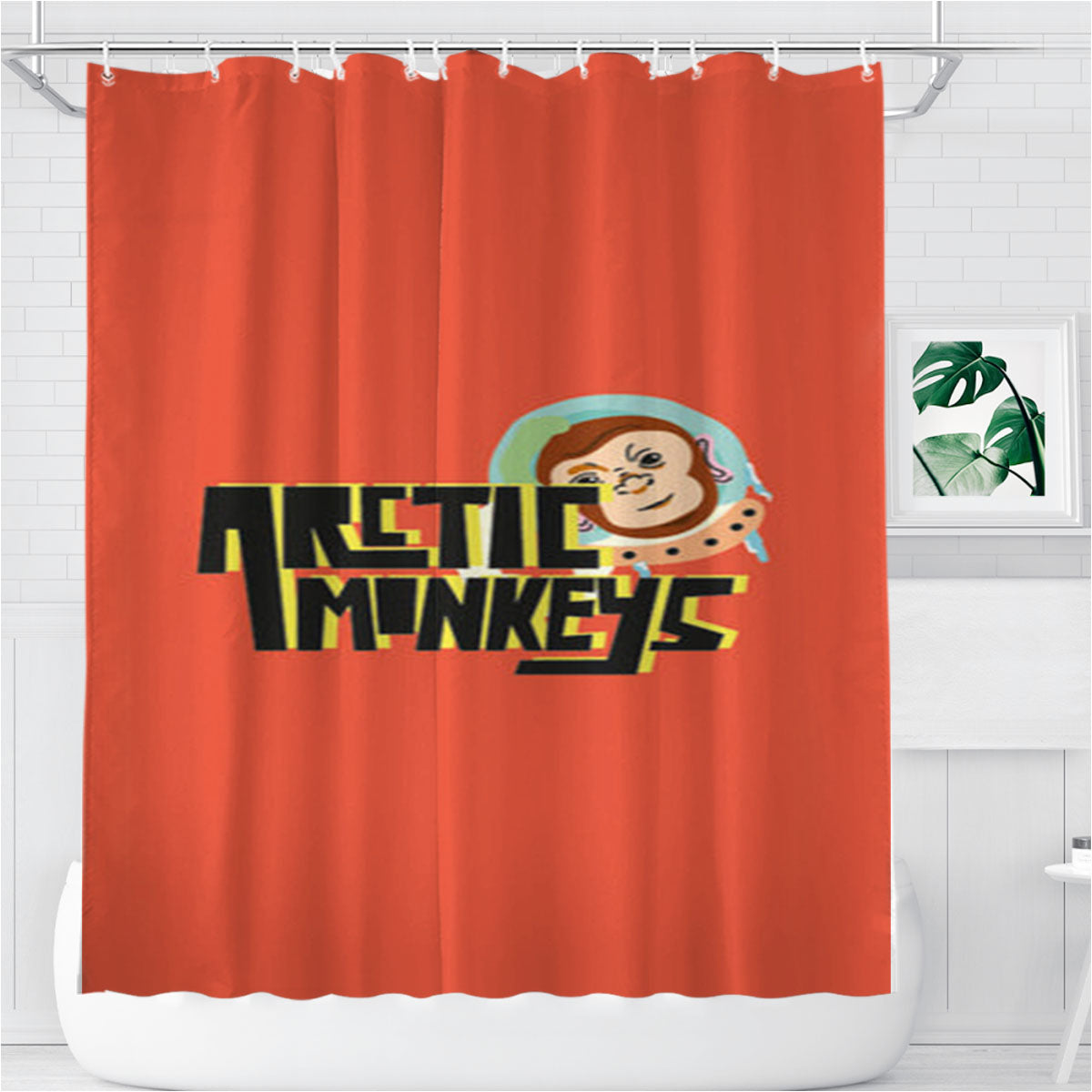 Space Monkey Bathroom Shower Curtain Fabric Waterproof | 66 X 72 Inch