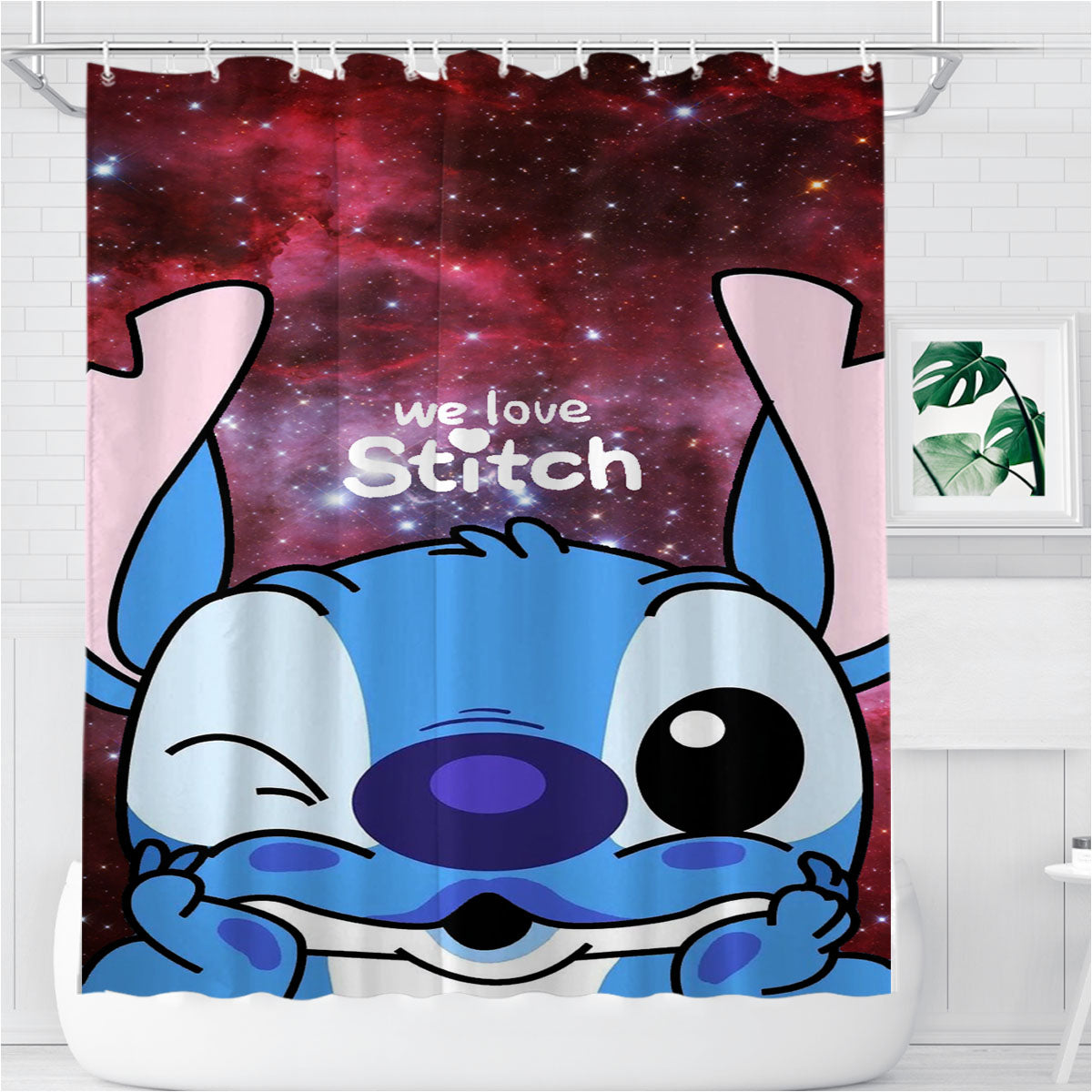 Space Rosette Space Nebula Stitch Bathroom Shower Curtain Fabric Waterproof | 66 X 72 Inch