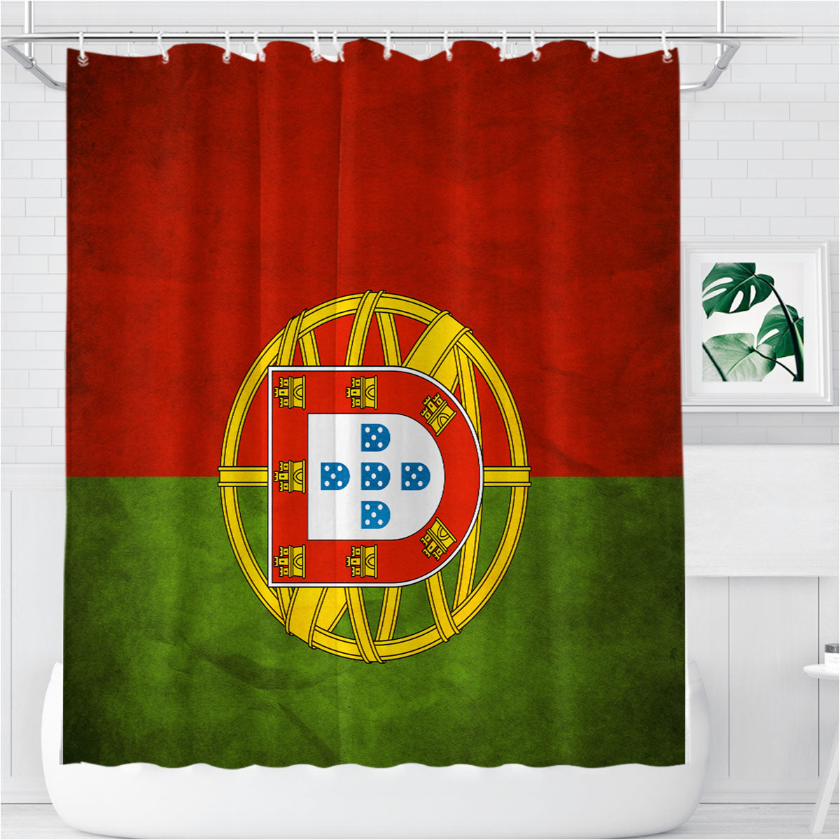 Spain National Flag World Cup 0 Bathroom Shower Curtain Fabric Waterproof | 66 X 72 Inch