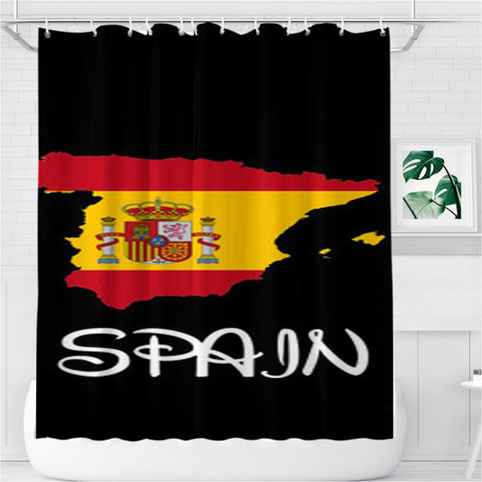 Personalized Spain World Cup 0 Shower Curtain Farmhouse Bathroom Decor