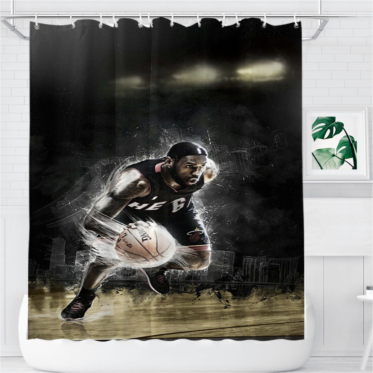 Spaldings Sprints Bathroom Shower Curtain Fabric Waterproof | 66 X 72 Inch