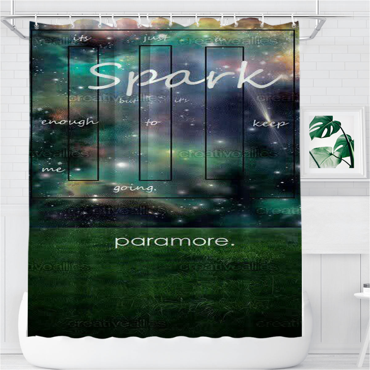 Spark Paramore Bathroom Shower Curtain Fabric Waterproof | 66 X 72 Inch
