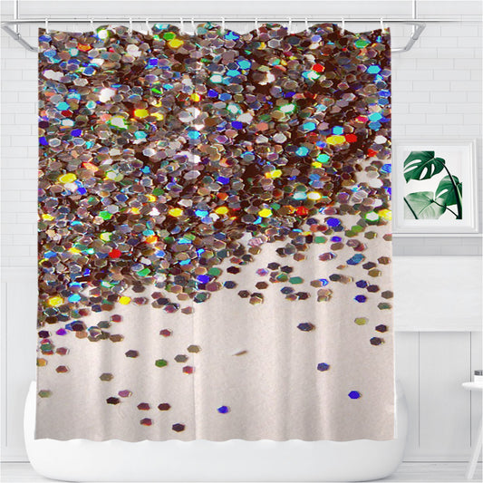 Sparkles Glitter Bathroom Shower Curtain Fabric Waterproof | 66 X 72 Inch