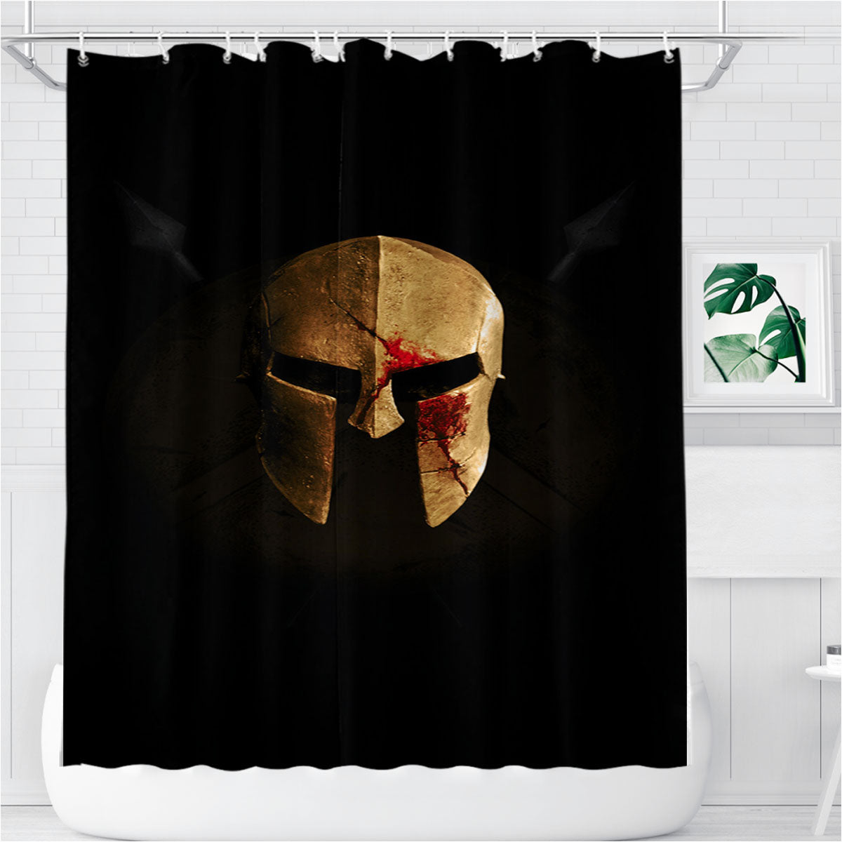 Sparta Bathroom Shower Curtain Fabric Waterproof | 66 X 72 Inch