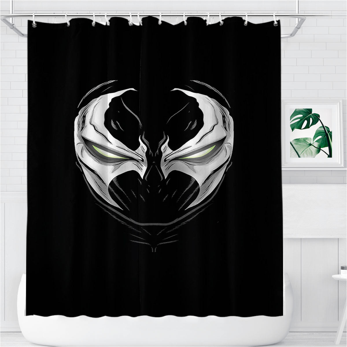 Spawn Black White Bathroom Shower Curtain Fabric Waterproof | 66 X 72 Inch